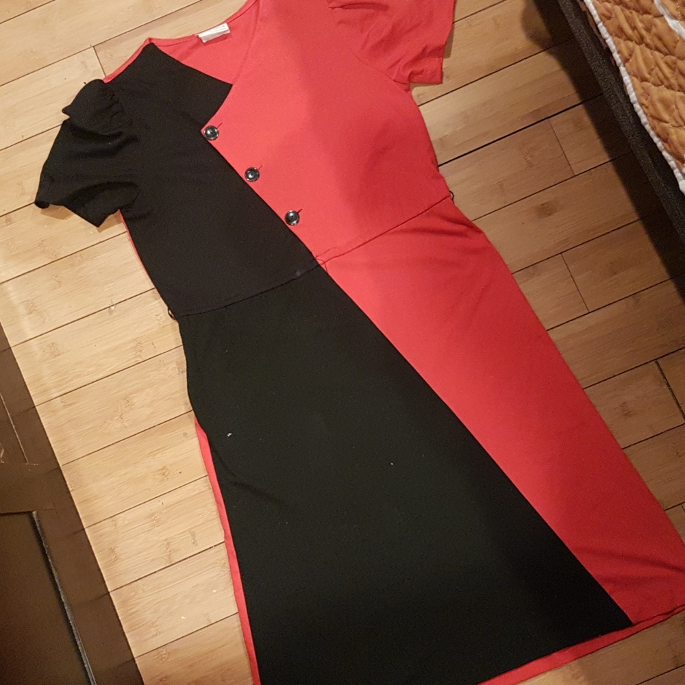 Joni blair of California red and black wiggle dress
